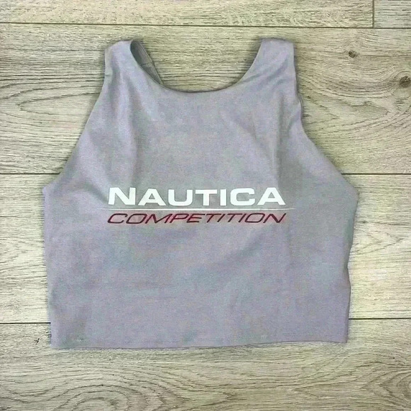 Women's Nautica Competition Crop Top Light Grey Heather NWT Multiple Sizes - Picture 1 of 6